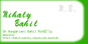 mihaly bahil business card